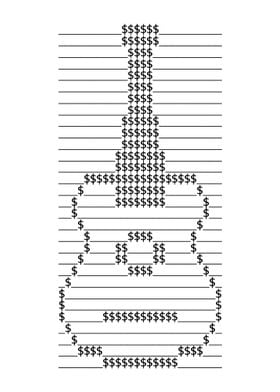 Guitar Text Art Dollar Sign Art