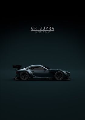 Black Toyota GR Supra - Super GT300 2022 - Green Tint