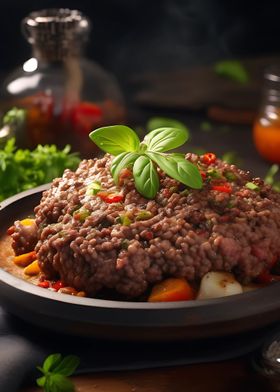 Ground Beef with Basil