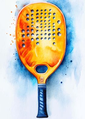 Watercolor Paddle Tennis Racket