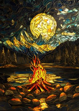 Stained Glass Campfire