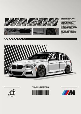 BMW 3 Series Wagon White 2