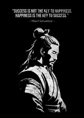 Happiness Quote with Samurai