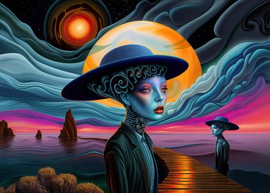 Parallel Horizons and Dreamscapes: Surreal Women in Hats