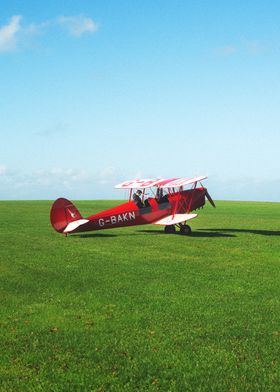 Vintage Biplane at Airfield