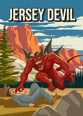 Jersey Devil Cryptid Minimal Cryptid Attack Travel Poster