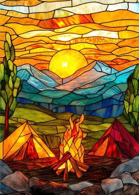 Stained Glass Sunset Campsite