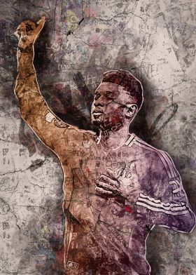 Football Player Graffiti Art