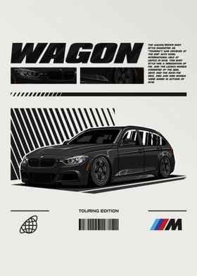 BMW 3 Series Wagon Black 2