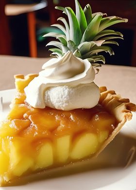 Pineapple Cream Pie Slice