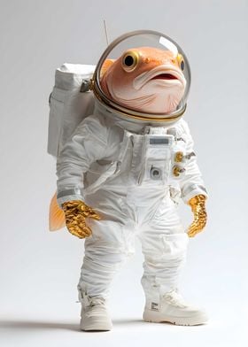 Fish in an astronaut Poster