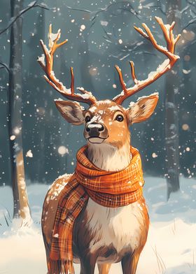 Deer in Winter Wonderland