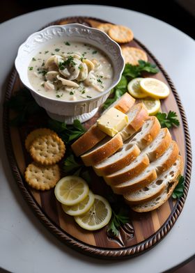 Creamy Seafood Soup with Bread