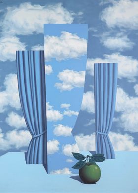 Surreal Sky and Apple rene magritte