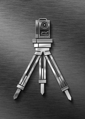 Silver Theodolite Icon