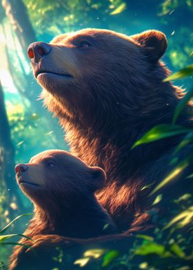 Bear Serenity in Forest Light