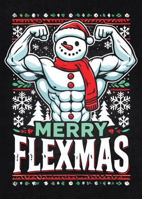 Merry Flexmas - Snowman Flexing Christmas Gym