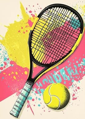 Tennis Racket and Ball