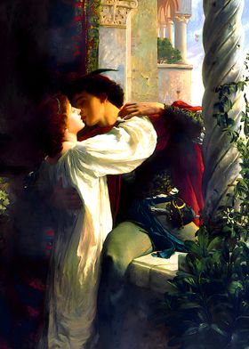 Romeo and Juliet Romantic Balcony Kiss