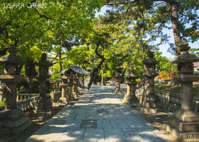 Stone Lanterns Pathway in Osaka