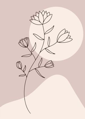 Minimalist Flower Line Art