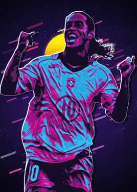 Ronaldinho Retro Art