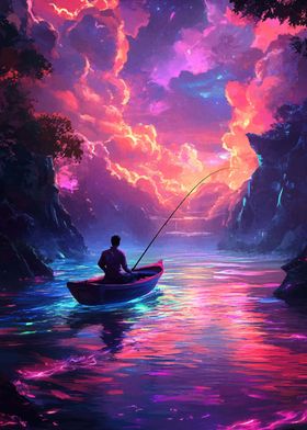 Fishing Under a Dreamy Sky