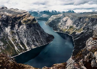 fjord Mountain Lake Landscape