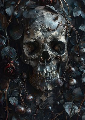 Ornate Skull with Vines