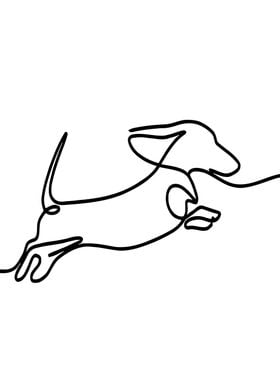 One Line Dachshund