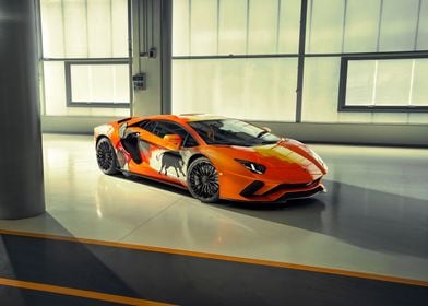 Orange Lamborghini Aventador