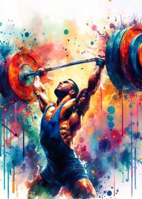 Weightlifting Watercolor