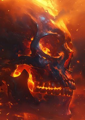 Flaming Skull Artwork