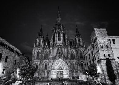 Barcelona Cathedral At Night