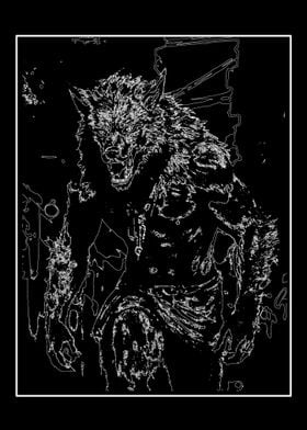 Werewolf Line Art