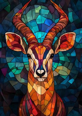 Stained Glass Antelope