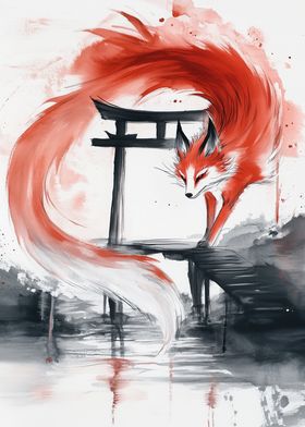 Kitsune Spirit at the Torii Gate