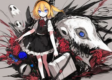 Anime Girl with Monster