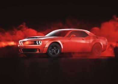 Red Dodge Challenger