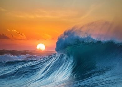 Sunset Ocean Wave