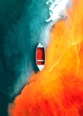 Boat in Abstract Water