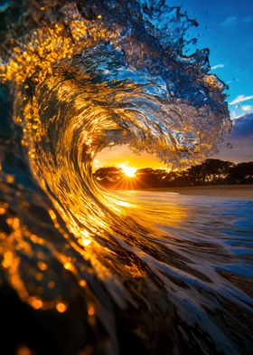 Golden Sunset Wave