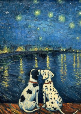 Starry Night Dogs