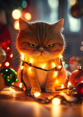 Annoyed Christmas Cat