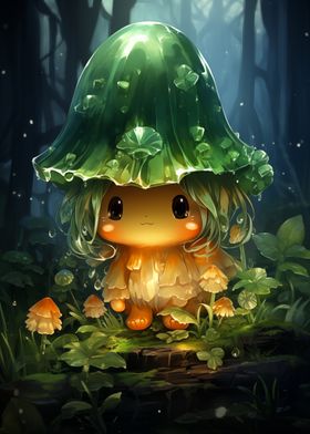 Mushroom Fairy in Forest