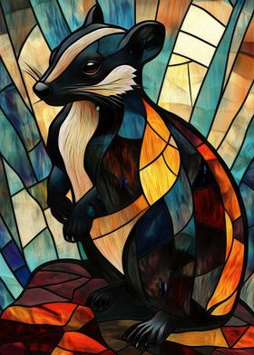 Stained Glass Badger