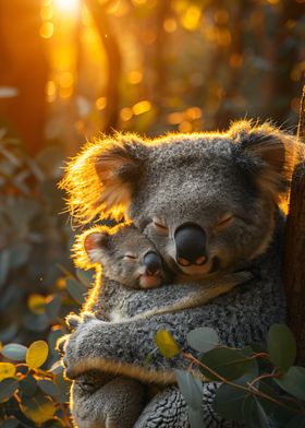 Koala Mother and Baby