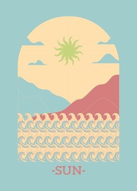 Sun & Waves Illustration