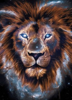 Galaxy Lion Animal Space