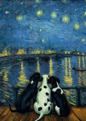 Starry Night Dogs